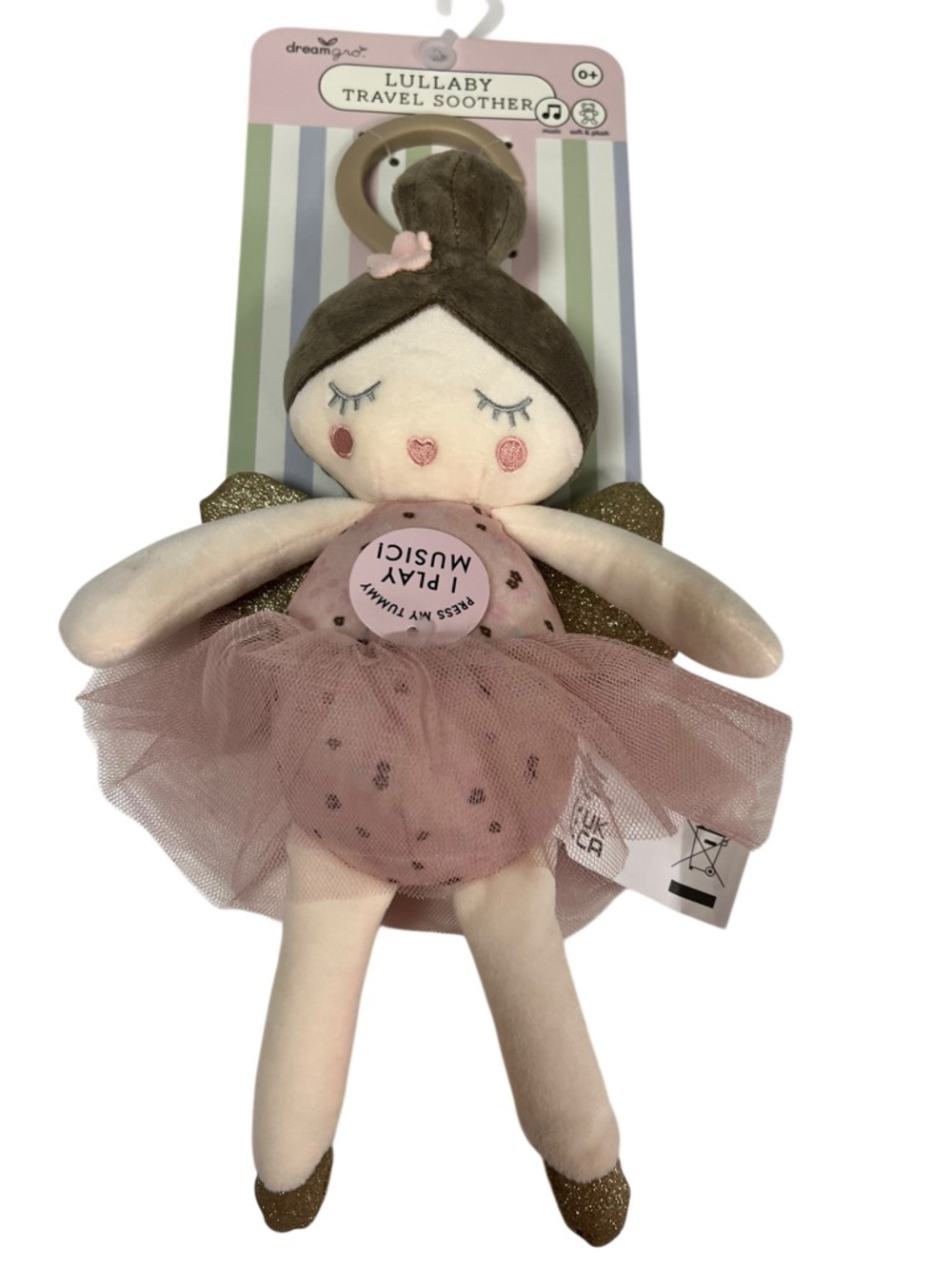 Dream Gro Pink Lullaby Travel Soother Plush Doll - Musical Comfort Toy